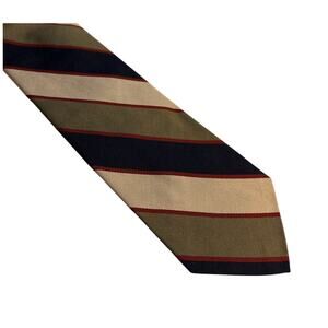 Vintage Robert Talbott Striped Tie Navy Rust Beige 54” Long